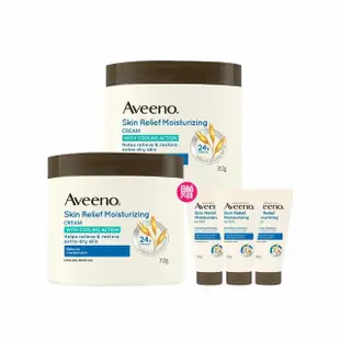 【Aveeno 艾惟諾】燕麥高效舒緩潤膚霜312gx2(修護霜/身體乳/保濕乳液)