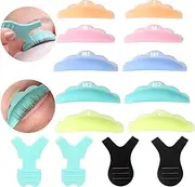 Eyelash Perming Curler, Eyelash Lift Rods Lash Lift Pads Makeup Utensil Reusable Lash Lifting Shield Pads Supplies Silicone Eyelash Perm Tool Set 10 Pieces Pads with 4 Pcs Y Brush