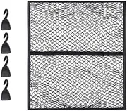 MCMATUTKEQ Car Back Rear Mesh Trunk Seat Elastic String Net Magic Sticker Universal Storage Bag Pocket Cage Multifunctional Roof Storage(White)