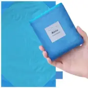 Picnic Blanket, Mini Pocket Beach Mat 43.3 43.3 x 55.1''(M for 2-4 person) Blue