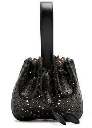 Alaïa Rose Marie Laser-cut Leather Bucket bag - Black ONE SIZE