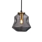 CLA Fossette Angled Bell Smoked Mirror Glass Pendant Light
