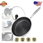 12-Inch Honeycomb Nonstick Frying Pan - Triply Stainless Steel & Induction Safe