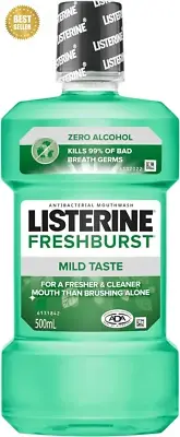 Listerine Freshburst Zero Alcohol Mouthwash 500Ml/ 1L