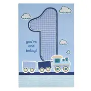 Adorable Choo Choo Train 1st Birthday Card