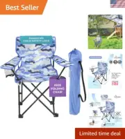 Vibrant Kids Folding Chair with Mesh Cup Holder - Perfect for Beach & Travel