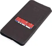Dockem Minima Wallet Sleeve for iPhone 11 Pro Max, iPhone Xs Max, iPhone 8 Plus, iPhone 7 Plus - Ultra Slim Synthetic/Vegan Leather Wallet Sleeve with Card Slot (Dark Brown)