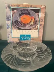 Vintage Crystal Clear Studios - Seabreeze Frosted Crystal Chip Tray - 13" - NIB