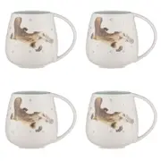 4x Ashdene Bush Buddies Platypus Snuggle 500ml Coffee/Tea Mug New Bone China WHT
