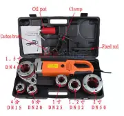1PCS Handheld Electric Pipe Threader Pipe Threading Machine With 6 Dies 220V New