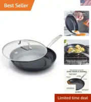 Chatham Black Prime Midnight 12" PFAS-Free Nonstick Frying Pan Skillet with Lid