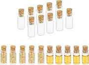 uxcell 1ml Tiny Glass Bottles Vials, 20Pcs Mini Clear Bottles Glass Empty Jars with Cork Stoppers Tiny Vials Container for Powder Cream Art Craft