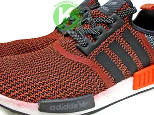 2016 男 女尺寸 詢問度極高 限量發售 BOOST 專利能量回饋避震系統搭載 adidas NMD R1 RUNNER 1 LA 洛杉磯 男鞋 紅黑 橘紅黑 透氣網洞鞋面 (S79158) !