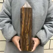 3.48kg Natural Tiger’s Eye Obelisk Quartz Crystal Point wand Healing