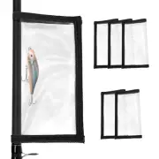 6 Pack Fishing Lure Wrap 4.3" x 7.9" Durable Clear PVC Lure Covers Black