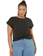 [Sunday in the City] Fearless Crop Twist Tee in Black