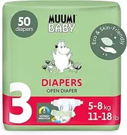 Muumi Baby Nappies Pack of 50, Size 3 Midi 5-8 kg