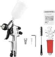 HVLP 1.0mm Air Spray Gun Kit 250cc Fluid Cup Gravity Feed Air Paint Sprayer Mini Handheld 360-degree Paint Spraying Gun for Car Repair Furniture Surface Wall Painting DIY Models