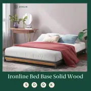 Zinus Bed Frame Queen Double King Single Industrial Metal Wood Design - Low Base