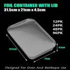 Aluminum Foil Containers w/Lid Takeaway Container Baking BBQ Roasting Oven Tray