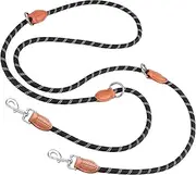 Double Ended Lead for Dogs, RUNEAY Double Dog Lead 3m Adjustable Double Clip Lead for Dogs, 3m Long Lead Dog Lead Dog Rope for Small Medium Large Dogs