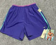 Vintage Catalina Mark Spitz Swim Trunks Mens M Blue 100 Meters 80s NWT Deadstock
