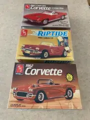 3 AMT/ERTL Corvette Model Kits 1960,1962 & 1963 1/25 scale MIB
