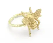 Bee Textured Ring Animal Adjustable Raw brass 16mm - 18.5mm 6US-8.5US size 4598