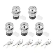 5Pcs 19mm 2 Positions 2NO 2NC Electric Key Lock Push Button Switch