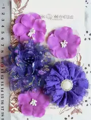 PURPLE & PHLOX PURPLE Mix Fabric 5 Flower Mix 50-80mm Manor House