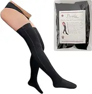Presadee Closed Toe Thigh High 20-30 mmHg Firm Compression Leg with YKK Zipper (Black, 3)