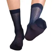 Mens Sheer Pattern Thin Nylon Dress Socks for Business Formal Outfit