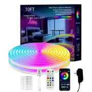 Neon Rope Lights, 10FT IC+RGB LED Strip Lights, App+Remote Control, Outdoor I...