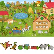 Wooden Jigsaw Puzzle for Adults by FoxSmartBox - 475 Pieces - A Day on the Farm