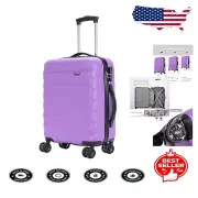 Premium 20-Inch Spinner Suitcase with Adjustable TSA Lock - Elegant Purple