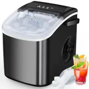 Portable Countertop Ice Maker Machine with Self-Cleaning, 26.5Lbs/24Hrs, 6 Mins/