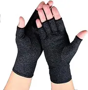 Arthritis Gloves - Relief Finger Joint Pain, Compression Gloves for Arthritis in Hands - Arthritic Fingerless Gloves (S, Grey)