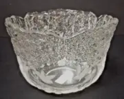 NOB Mikasa Crystal Woodland Birds Trees Flowers 8.5" Serving Bowl
