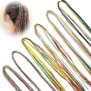 60 Pcs Colorful Hair Rope Strings for Braids Assorted Gradient Color Wrap Braided Band for Women Girls String Yarn for Hair Styling Accessories