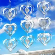 3PCS Heart Bird Scare Discs Set,Double-Sided Bird Reflectors,Highly Reflectiv...