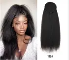 Long Yaki Straight Ponytail Hair Extension Afro Puff PonyTail With Drawstring