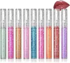 9 Colors Diamond Liquid Glitter Shimmer Lipsticks/Lip Gloss Set, Glitter Liqu...