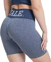 [Yale University] Yale Biker Shorts - High-Waisted Compression Shorts - Moisture-Wicking & Breathable - Ideal for Cycling, Running, Fitness