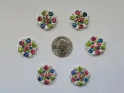 6 Pcs Lot Rhinestone Flatback Hair Bow Supplies.