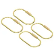 Brass Key Ring, 4pcs Gold Screw Lock Clip Keychain Holder for Home Keys