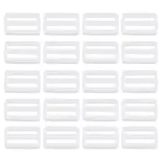 5/8 Inch Tri-Glide Slide Buckles, 100 Pack Webbing Strap Fastener, White