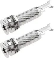 eMagTech 2PCS Cylinder End Pin Output Jack 1/4 Inch 6.35mm Stereo Barrel Endpin Jack Socket for Guitar Bass Instruments Accessories Silver