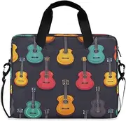 Quteprint Cartoon Music Guitar 15.6 Inch Laptop Bag Briefcase for Business, Water-Resistant Computer Bag Fits 14-16 Inch Notebook for Men Women, Office Travel Work Backpack, Multi, 40x7.5x30cm
