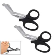 2Pc Medical Trauma Shears Bandage Scissors Curved Home Set