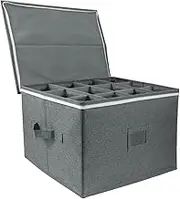 Qianly Stemware Storage Cases with Dividers Packing Containers for Champagne Flutes